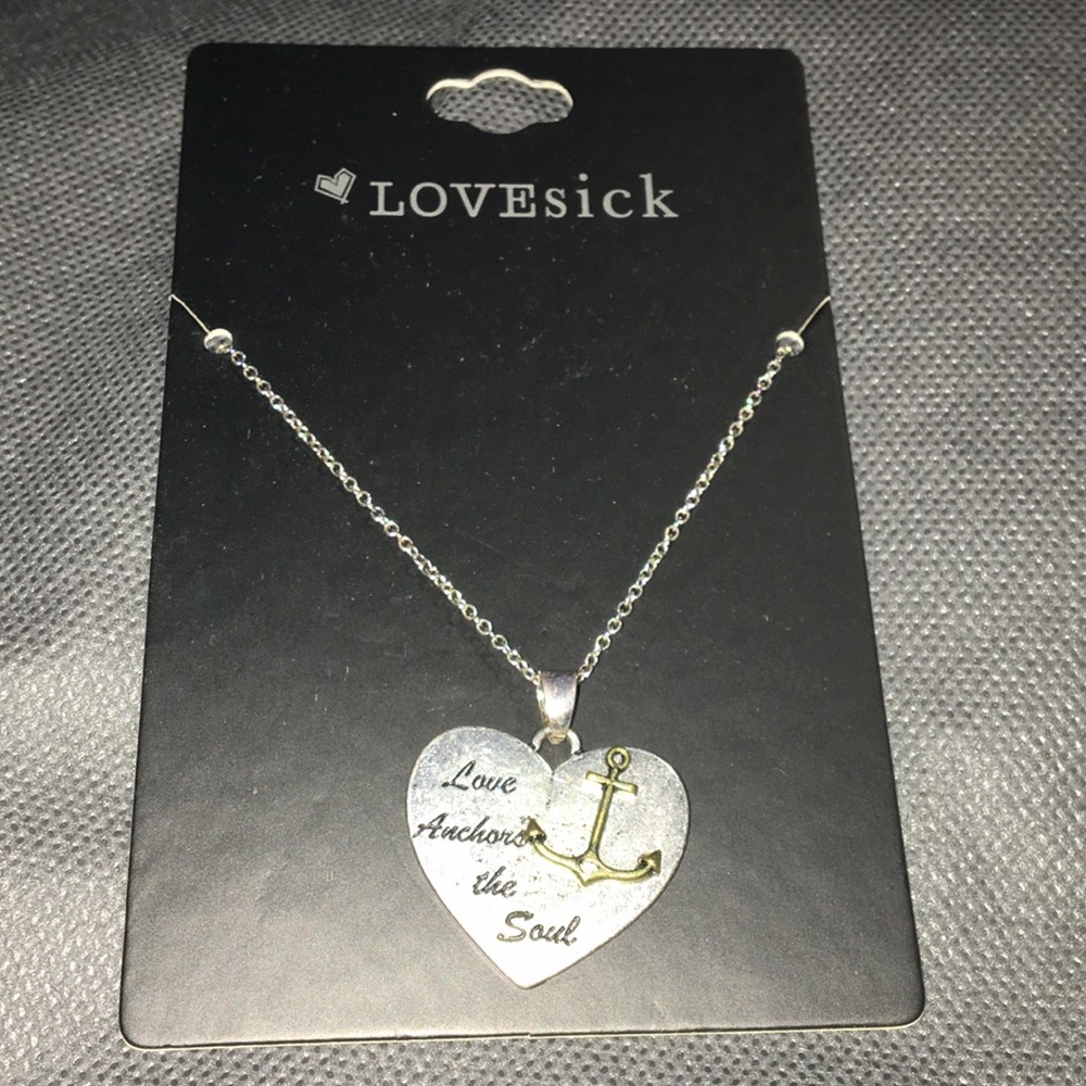 Lovesick Love Anchors The Soul Heart Necklace